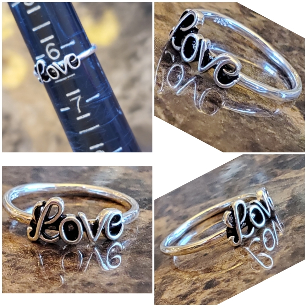 Sterling Silver LOVE Ring Size 5, 6.25 - Picture 5 of 6